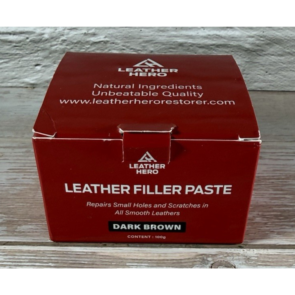 Dark Brown Leather Filler for Filling or Repairing Holes, Tears, Cracks, Scra...